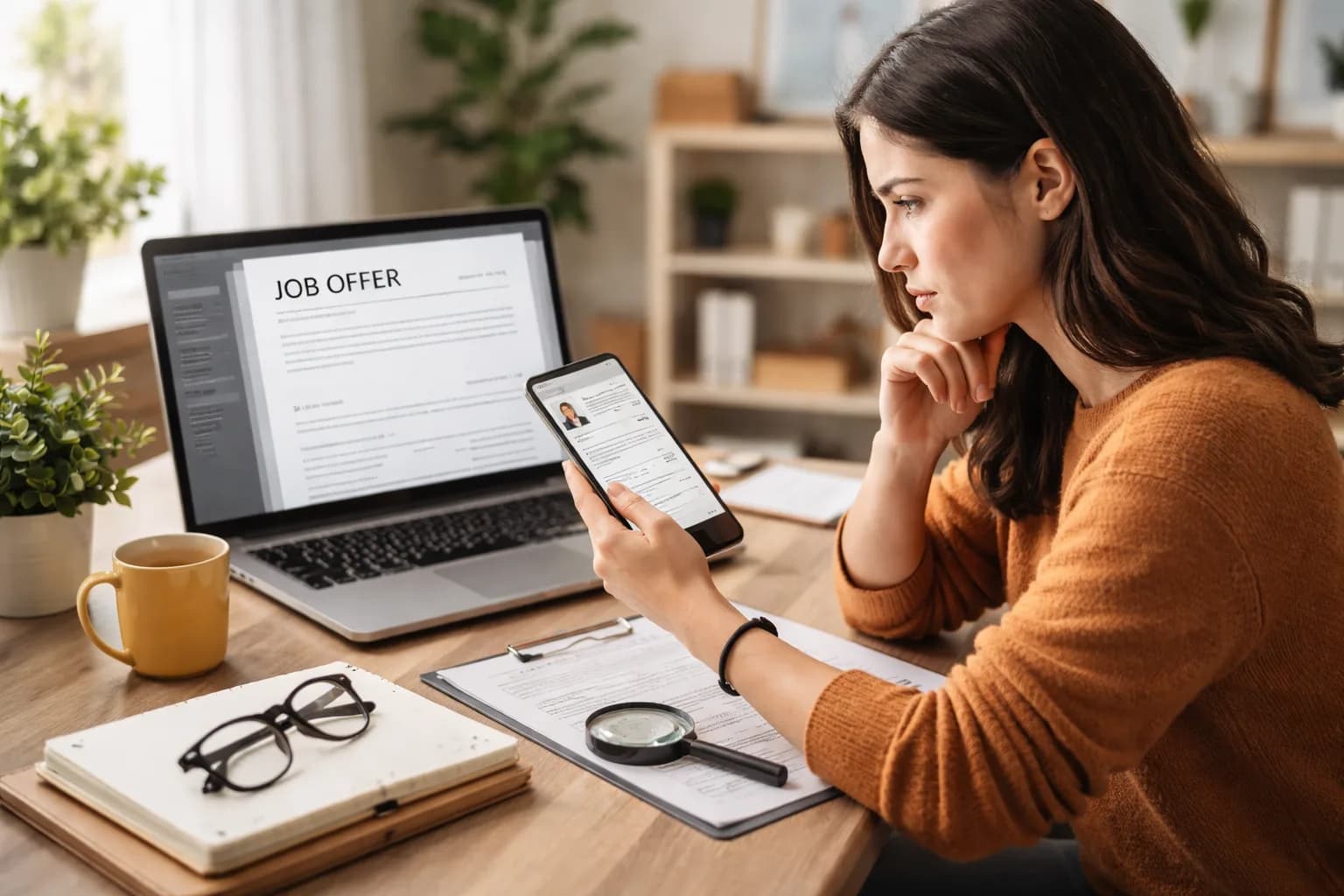 Original AI-generated editorial image for How to Verify a Job Offer Before Sharing Personal Data